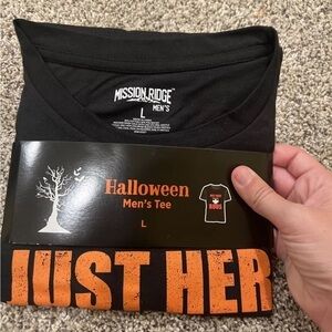 NWT Mission Ridge Black Halloween I’m Just Here For The Boos T-Shirt Mens Size L